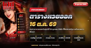 ตารางหวยออกวันศุกร์ที่ 16 ตุลาคม 2569 หวยรัฐบาล ฮานอย และลาวพัฒนา